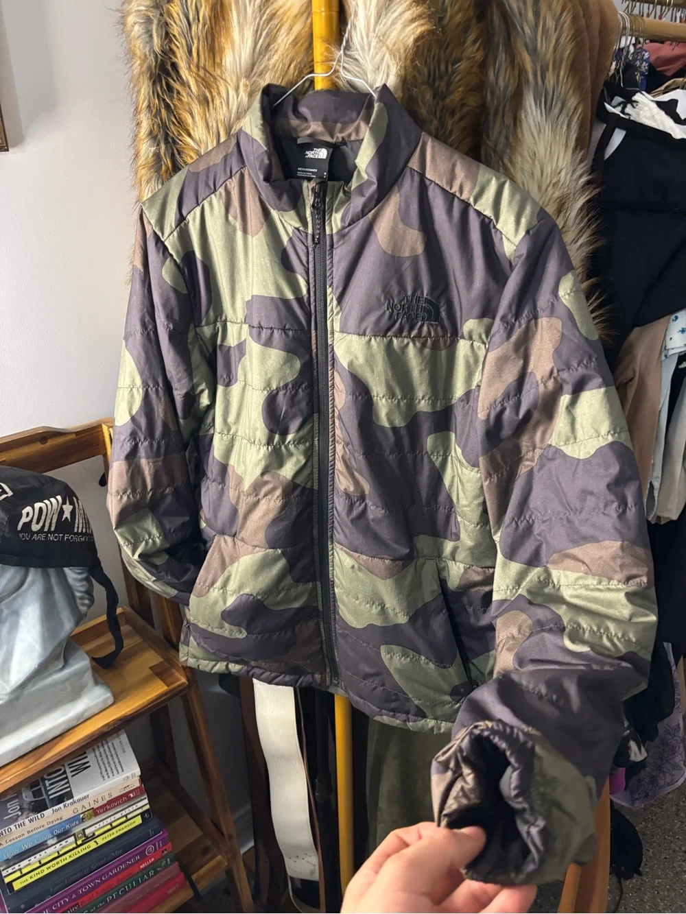 The North Face Men's Camo Puffer Jacket - Olive/Brown